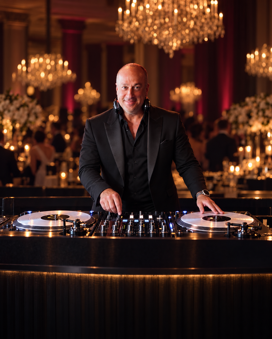 Summer John performing behind his turntables