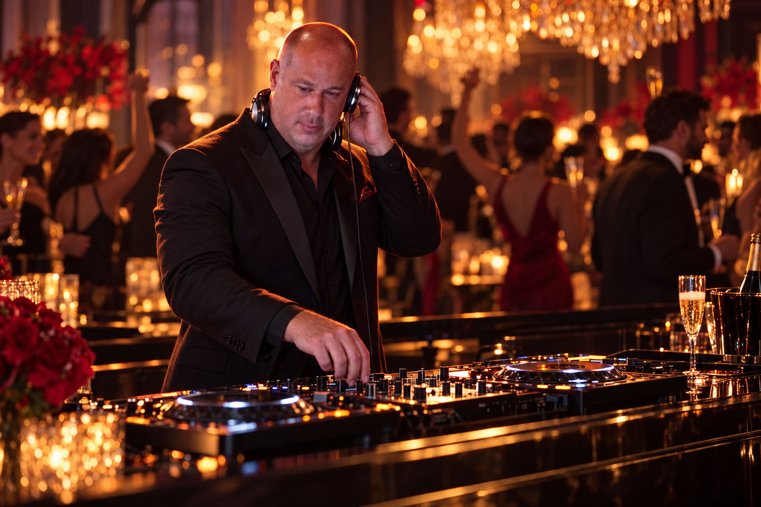 Summer John mixing in an elegant evening setting